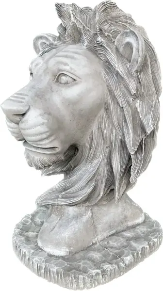 Artikelbild 8 des Artikels “Cormac - Löwenkopf auf Sockel, 45cm H | Steinguss “